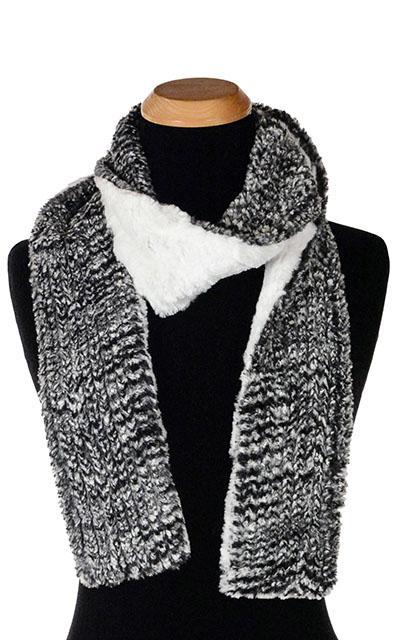 Classic Scarf - Two-Tone, Cozy Cable in Ash Faux Fur