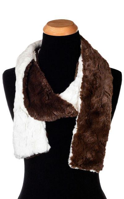 Classic Scarf - Two-Tone, Cuddly Faux Fur in Chocolate