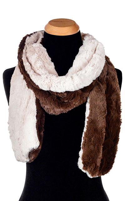 Classic Scarf - Two-Tone, Cuddly Faux Fur in Chocolate