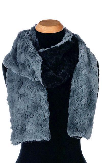Classic Scarf - Two-Tone, Cuddly Faux Fur in Slate