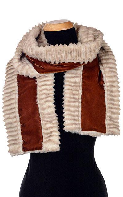 Classic Scarf - Velvet in Citrine with Assorted Faux Fur