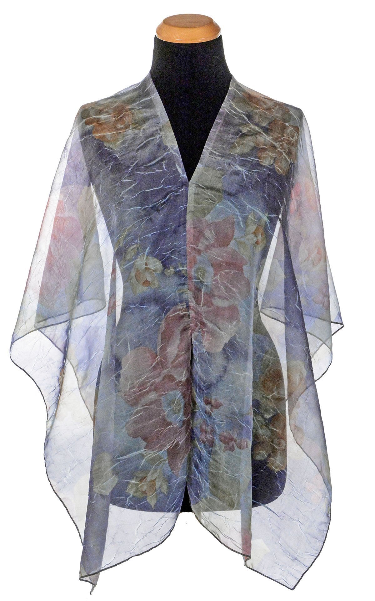 Women's Coastal Garden V-Neck Poncho in Sea Lavender | Handmade in Seattle WA | Pandemonium Millinery