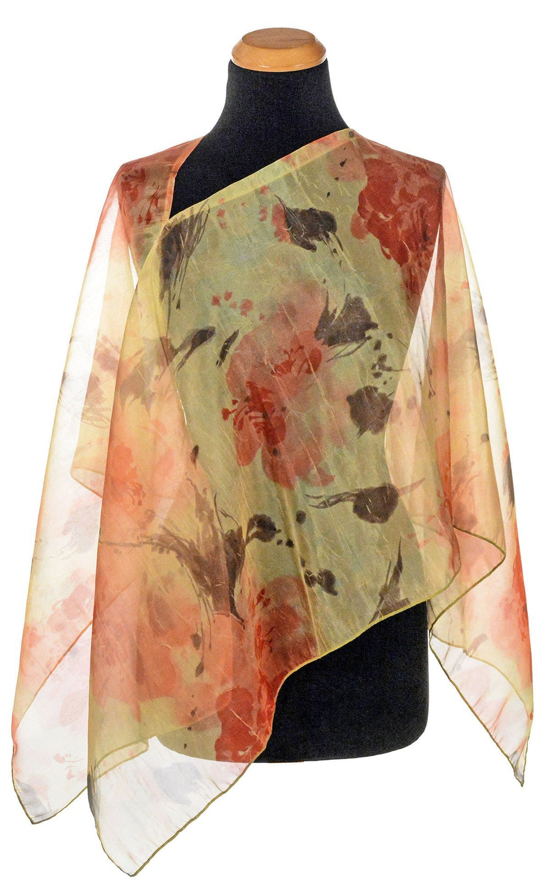 Coastal Garden Poncho in Sun Star worn Angled | Handmade in Seattle WA | Pandemonium Millinery