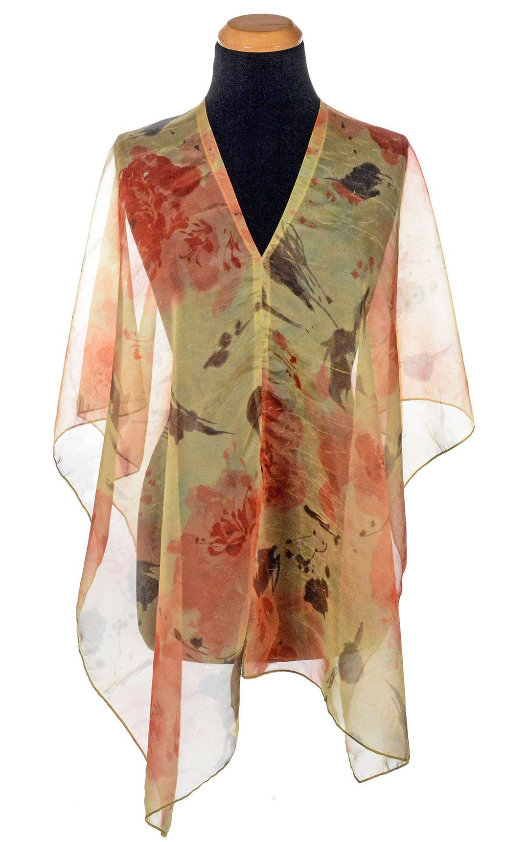Coastal Garden Poncho in Sun Star as V-Neck | Handmade in Seattle WA | Pandemonium Millinery