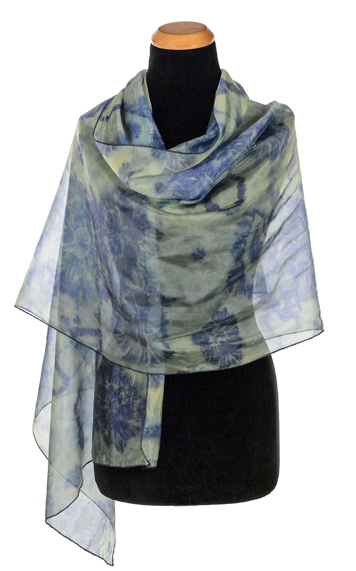 Coastal Garden Wrap in Agave on Model | Handmade in Seattle WA | Pandemonium Millinery