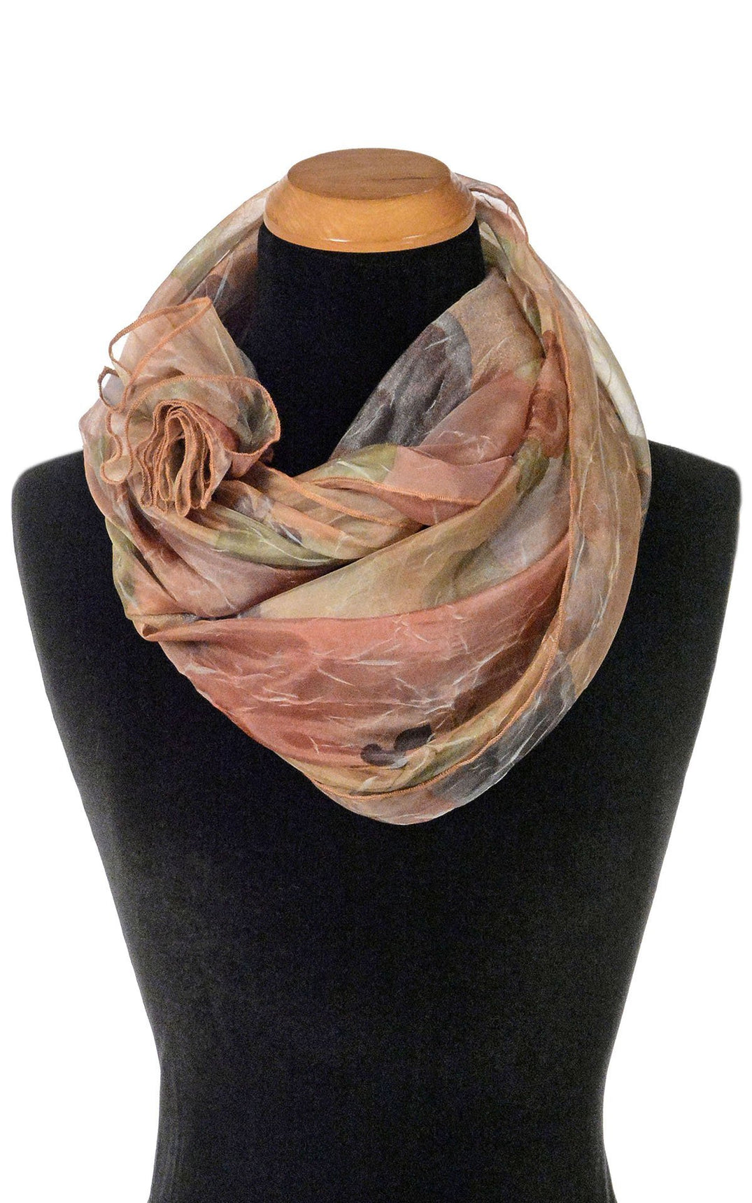 Coastal Garden Wrap in Bayberry as Flower Knotted Scarf | Handmade in Seattle WA | Pandemonium Millinery