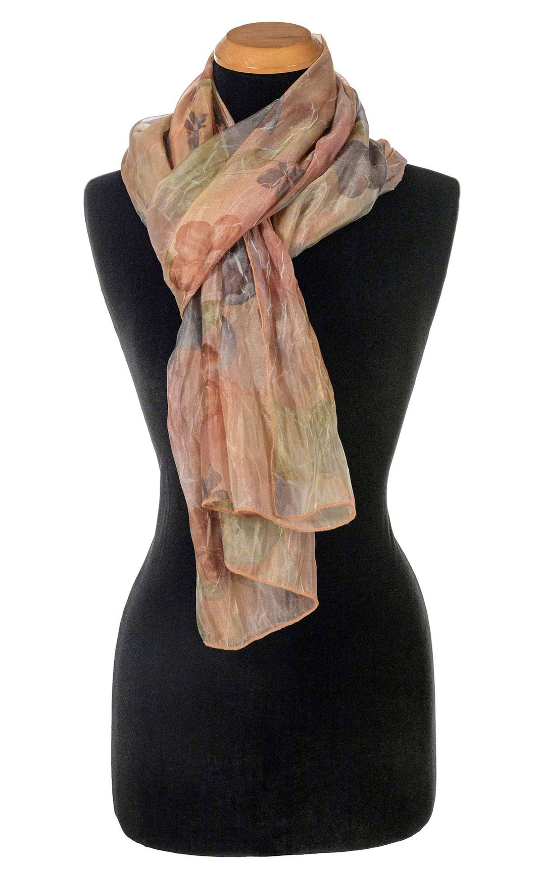 Coastal Garden Wrap in Bayberry as Scarf | Handmade in Seattle WA | Pandemonium Millinery