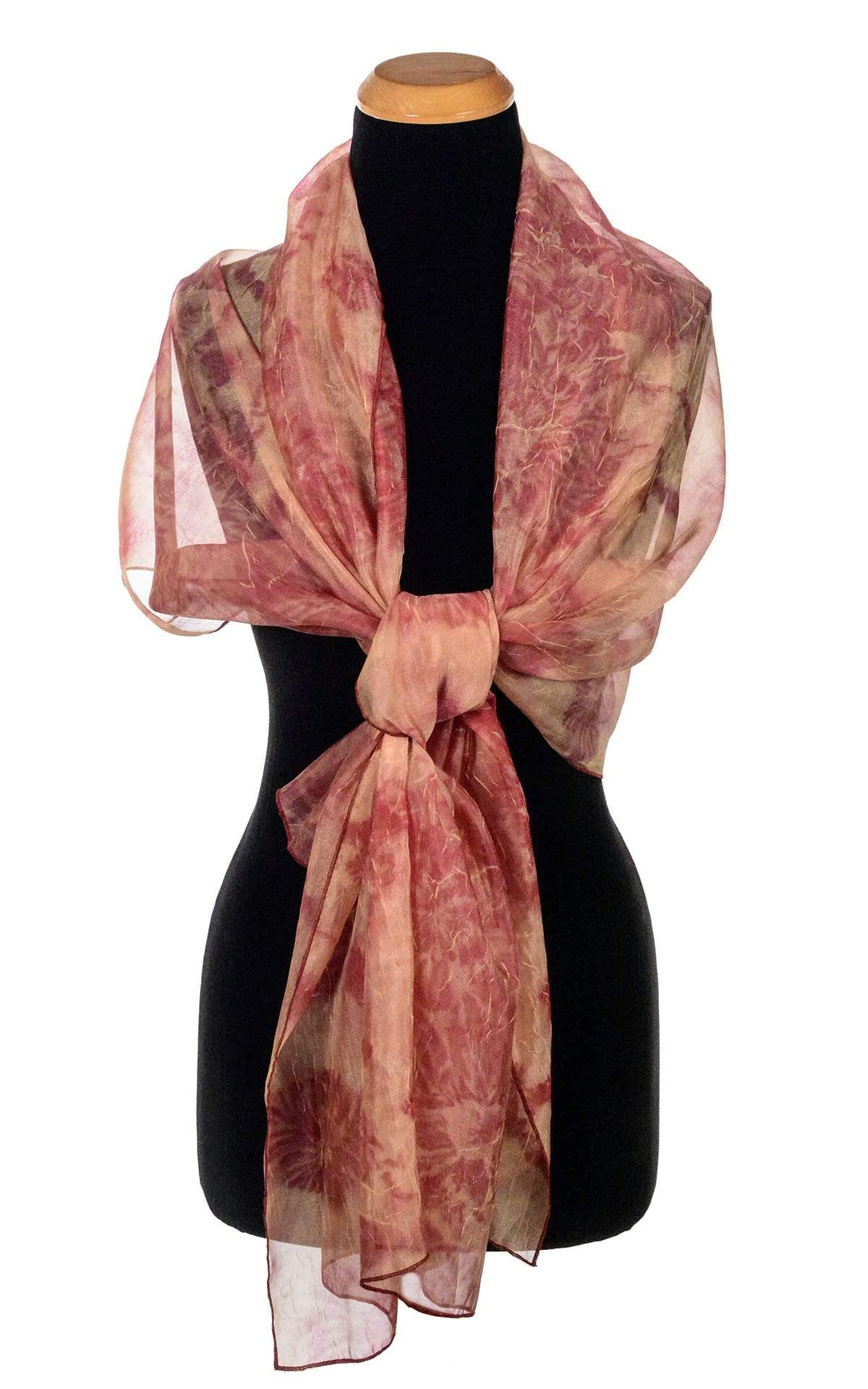 Tied Coastal Garden Wrap in Coral | Handmade in Seattle WA | Pandemonium Millinery