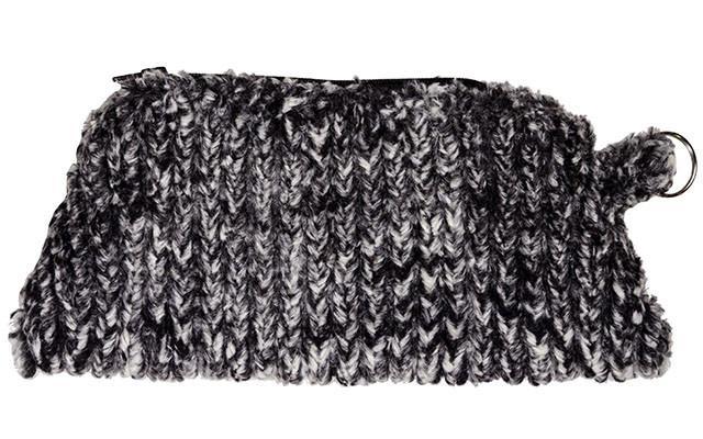 Coin Purse in Cozy Cable Faux Fur handmade in Seattle WA USA by Pandemonium Millinery