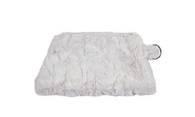 Coin Purse in Cuddly Faux Fur in Ivory | Handmade in Seattle WA | Pandemonium Millinery