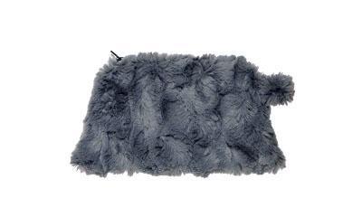 Coin Purse in Cuddly Faux Fur in Slate, Grayish Blue | Handmade in Seattle WA | Pandemonium Millinery