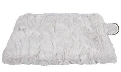 Cosmetic Bag in Cuddly Faux Fur in Ivory | Handmade in Seattle WA | Pandemonium Millinery