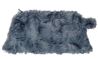 Cosmetic Bag in Cuddly Faux Fur in Slate, Grayish Blue | Handmade in Seattle WA | Pandemonium Millinery