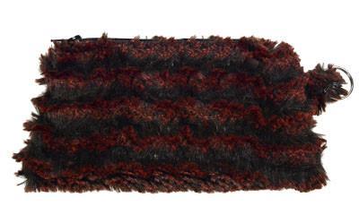 Cosmetic Bag in Desert Sand Crimson Faux Fur | Handmade in Seattle WA | Pandemonium Millinery