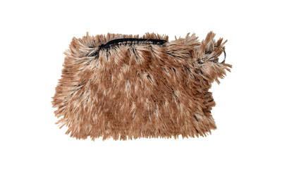 Coin Purse in Red Fox Faux Fur, Long Hair,  Sand with Rust Tips | Handmade in Seattle WA | Pandemonium Millinery