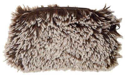 Cosmetic Bag in Silver Tip Fox in Black Faux Fur, Long Hair, Black with White Tips | Handmade in Seattle WA | Pandemonium Millinery