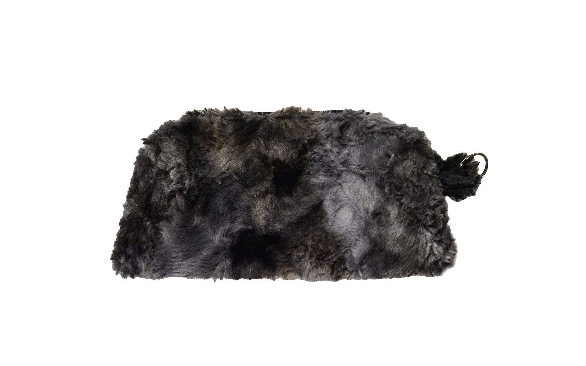 Cosmetic Bag in Highland Skye Faux Fur handmade in Seattle WA USA by Pandemonium Millinery