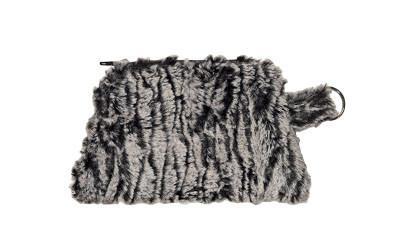 Coin Purse in Black Walnut  Faux Fur | Handmade in Seattle WA | Pandemonium Millinery