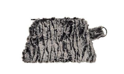 Coin Purse &amp; Cosmetic Bag - Luxury Faux Fur in Black Walnut (Limited Availability)