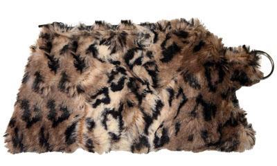 Cosmetic Bag in Carpathian Lynx Faux Fur handmade in Seattle WA USA by Pandemonium Millinery