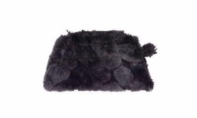 Coin Purse & Cosmetic Bag - Luxury Faux Fur in Dream Coin / Aubergine Dream Handbag Pandemonium Millinery