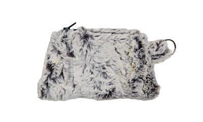 Cosmetic Purse in Khaki Grayish Faux Fur | Handmade in Seattle WA | Pandemonium Millinery
