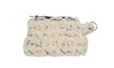 Coin Purse &amp; Cosmetic Bag - Rosebud Faux Fur (Limited Availability)