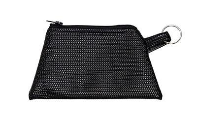 Cosmetic Bag in Black Wicker Basket Water Resistant Fabric handmade in Seattle WA USA by Pandemonium Millinery