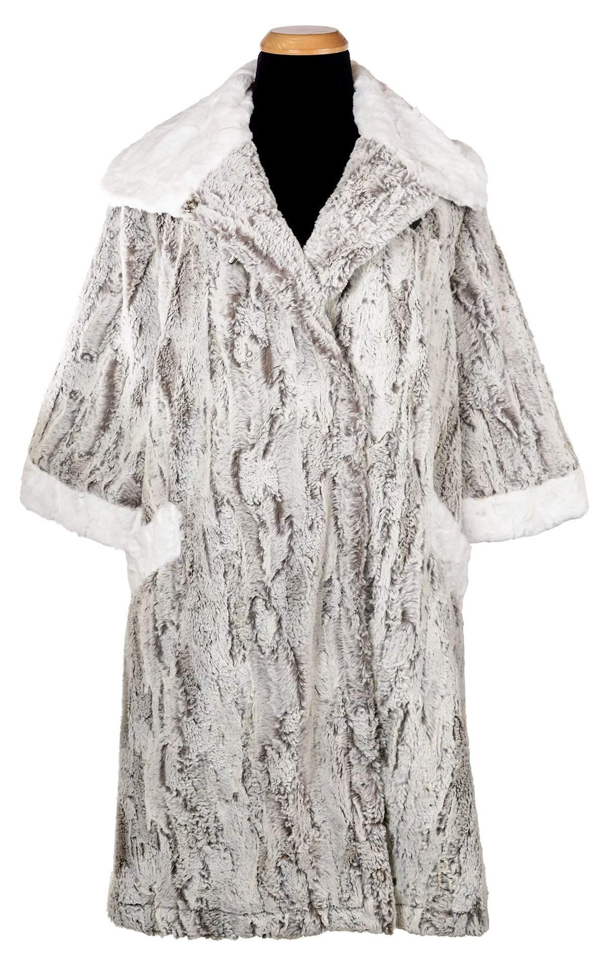 Crawford Coat - Luxury Faux Fur in Khaki with Cuddly Fur in Ivory (One Large Left!)