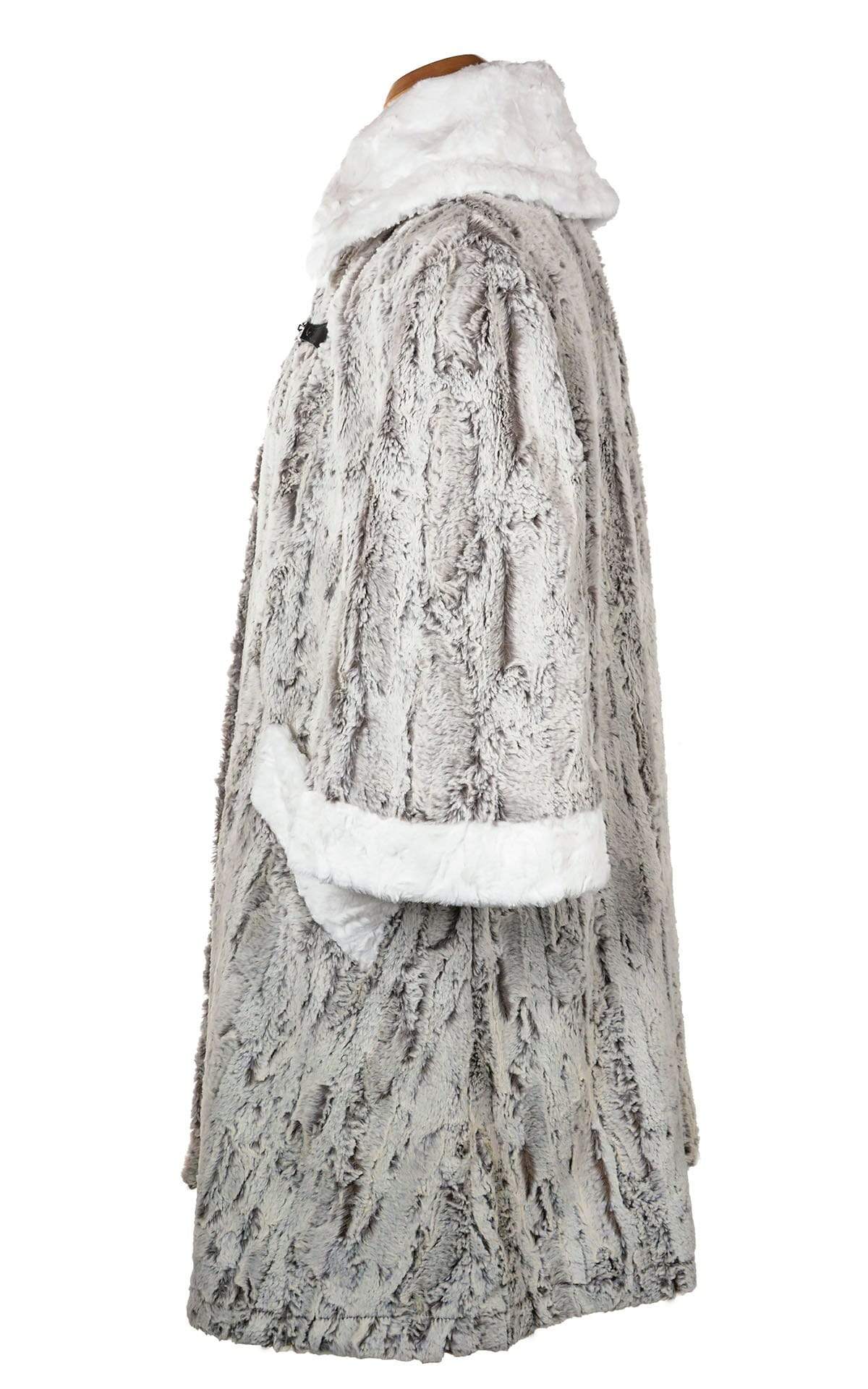 Crawford Coat - Luxury Faux Fur in Khaki with Cuddly Fur in Ivory (One Large Left!)