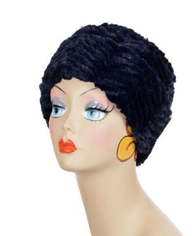 Cuffed Pillbox, Reversible (Solid or Two-Tone) - Chevron Faux Fur (SOLD OUT)