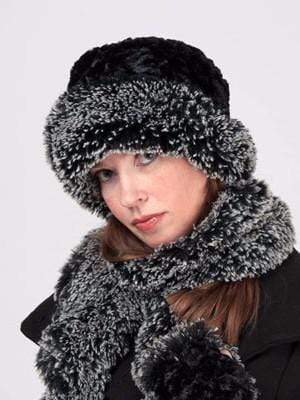 Cuffed Pillbox, Reversible (Solid or Two-Tone) - Fox Faux Fur with Assorted Faux Fur