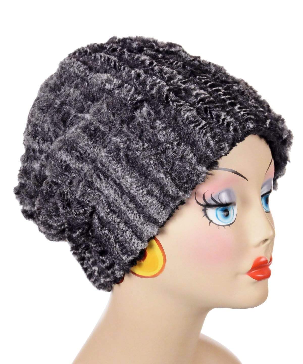   Women's Cuffed Pillbox on mannequin | Rattle ‘n’ Shake Faux Fur | Handmade USA by Pandemonium Seattle