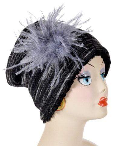 Pandemonium Millinery Cuffed Pillbox, Reversible (Two-Tone) - Sweet Stripes in Blackberry Cobbler with Assorted Faux Fur Hats