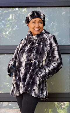 Dietrich Coat - Luxury Faux Fur in Honey Badger - Sold Out