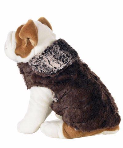 Dog Coat, Reversible - Luxury Faux Fur in Chinchilla Brown with Cuddly Faux Fur (One XXL Left!)