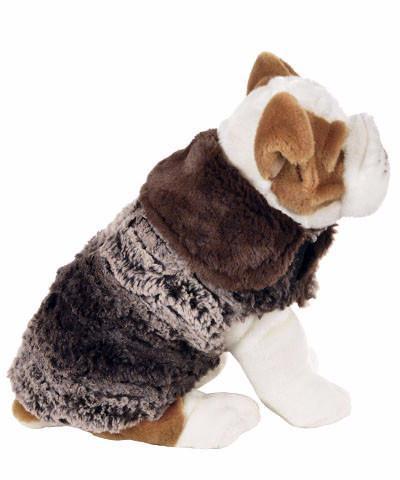 Dog Coat, Reversible - Luxury Faux Fur in Chinchilla Brown with Cuddly Faux Fur (One XXL Left!)