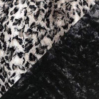 Dog Coat, Reversible - Luxury Faux Fur in Savannah Cat in Gray with Cuddly Fur in Black