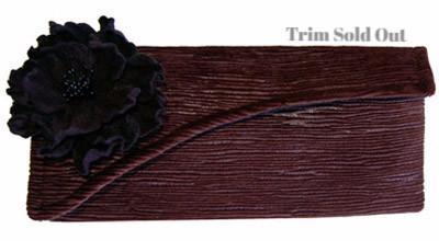 Envelope Clutch with Flower Brooch - Cohen in Brown Upholstery Fabric Handbag Pandemonium Millinery