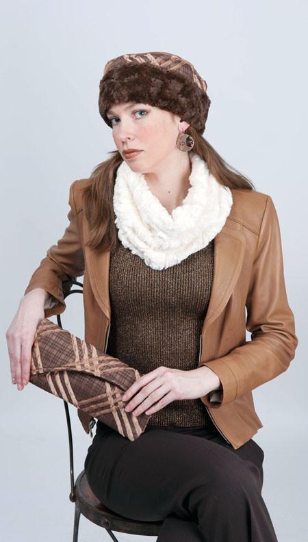 Envelope Clutch - Copper Plaid Upholstery Fabric Handbag Pandemonium Millinery