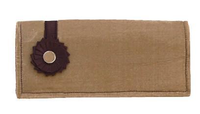 Envelope Clutch with Grosgrain Detail - Mushroom Taupe Velvet Handbag Pandemonium Millinery