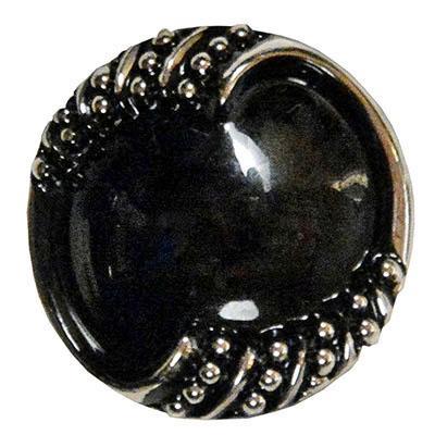 Black and Silver Glass Button from Pandemonium Millinery