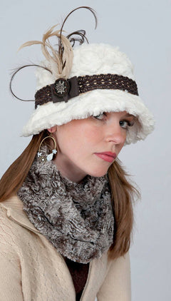 Feather Trim - Ivory & Chocolate (One Left!)