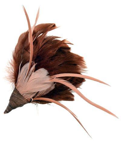 Feather Brooch | Rust and Pink Feathers | handmade in Seattle WA by Pandemonium Millinery USA