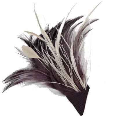 Feather Brooch | Plum and Cream Feathers | handmade in Seattle WA by Pandemonium Millinery USA