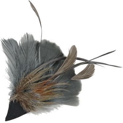Feather Brooch | Steel and Pheasant Feathers | handmade in Seattle WA by Pandemonium Millinery USA