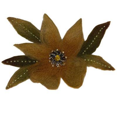 Felted Floral Appliques | Bouquet Felted Flower,  Blue, Golden Rod and Pink | Pandemonium Millinery