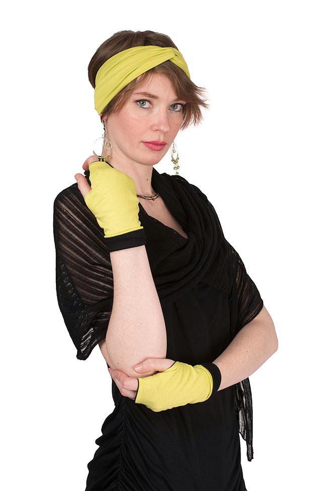Fingerless Gloves Mid-Length on Model | Martian Countryside | Pandemonium Millinery