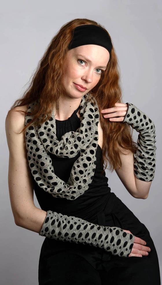 Fingerless Gloves | Lunar Landing Reverse with Abyss | Pandemonium Millinery