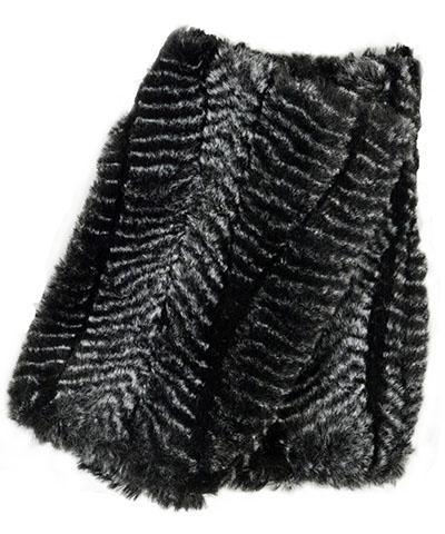 Reversible Fingerless Gloves | Luxury Faux Fur in Nightshade | Pandemonium Millinery